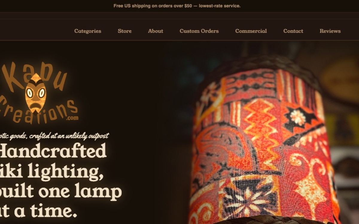 Kapu Creations, Handmade tiki lamps
