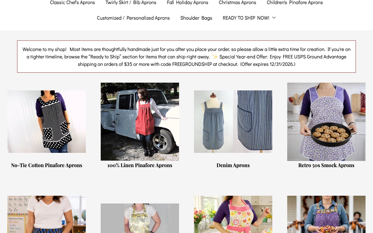 Laurie's Gifts, Handmade aprons